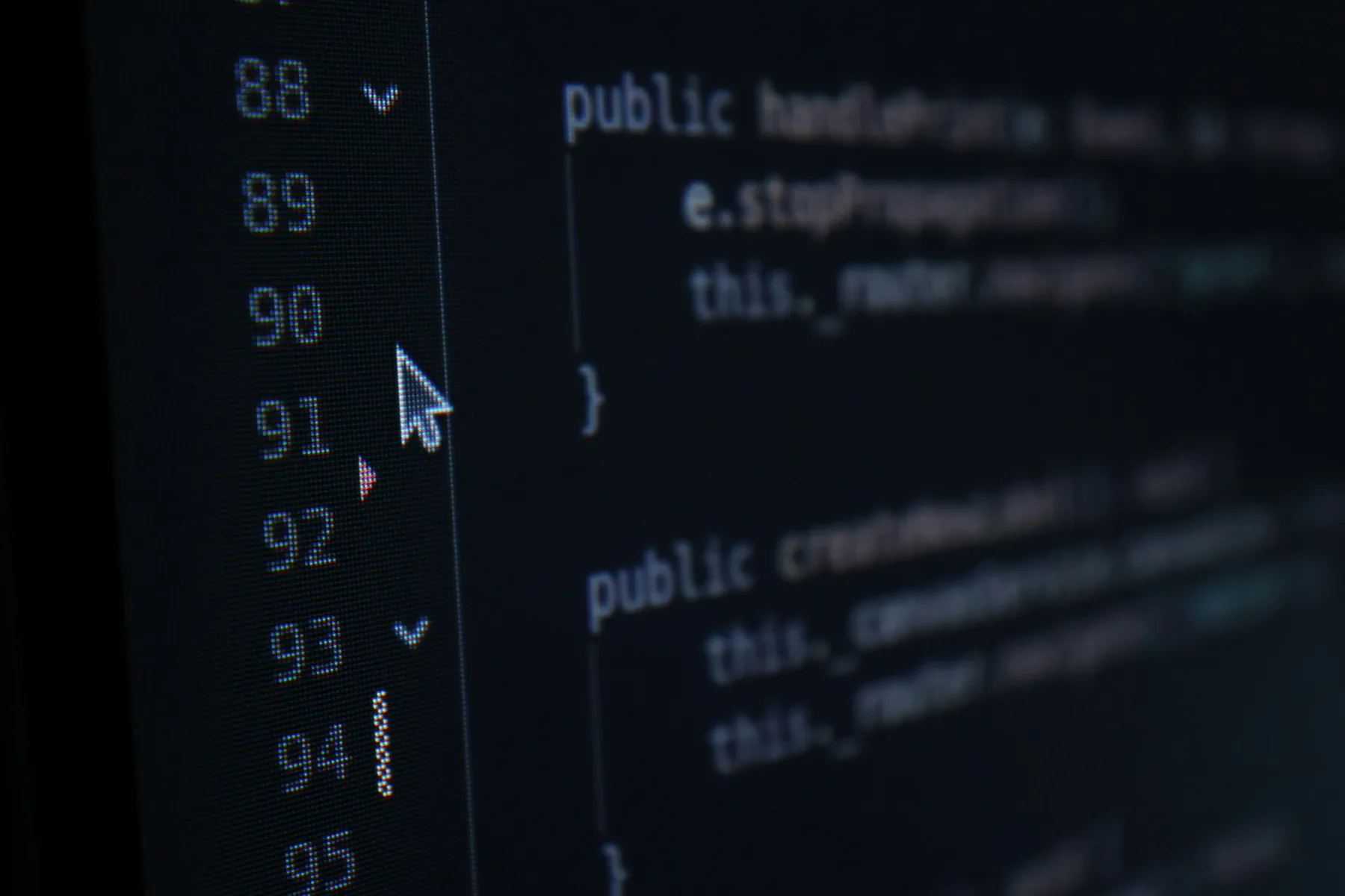 Lines of code on a dark screen