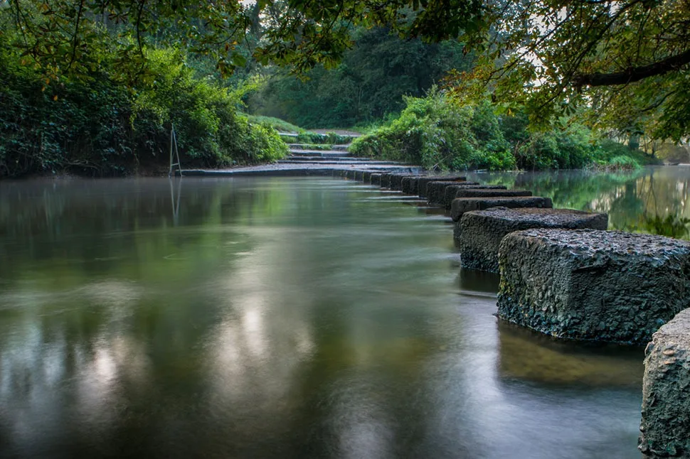 Stepping stones across the River Mole, Surrey