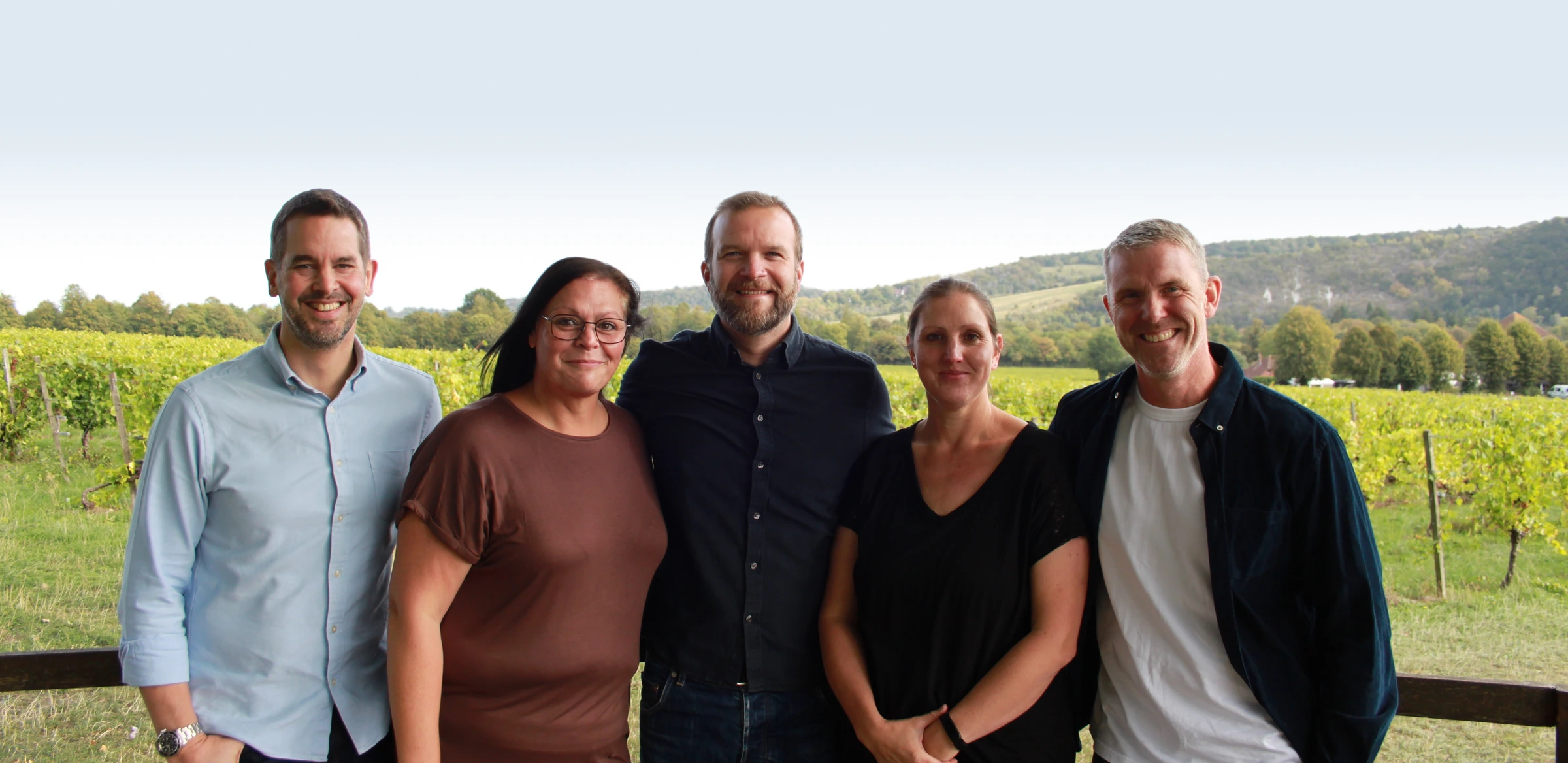 The Leith M&A team together at Denbies Vineyard, Surrey
